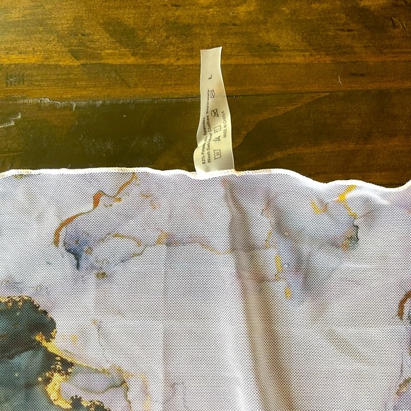 Shein 3 piece Marble Print Bikini Swimsuit with Beach Skirt NWT - Picture 11 of 17